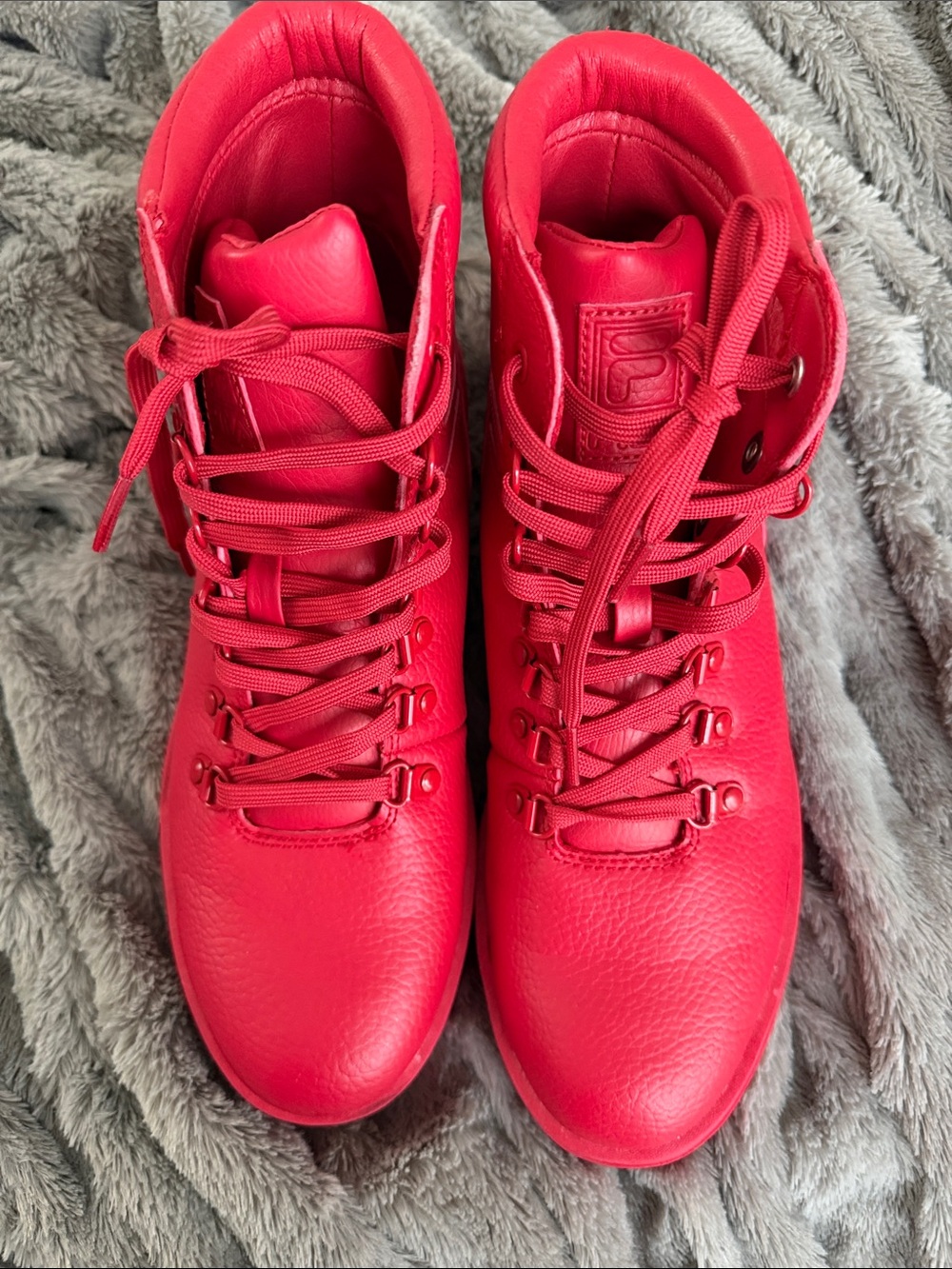 Fila Women's Bright Red Lace-Up Hiking Boots 9.5